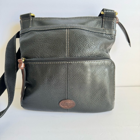 Fossil Y2K Morgan Bag Black Leather Crossbody Messenger Purse Travel Everyday - Picture 6 of 12